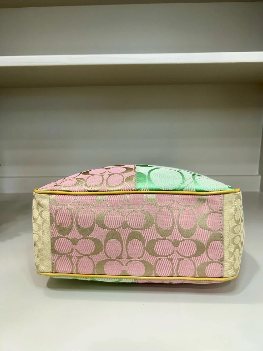 Coach Spring Y2K Signature Pastel Patchwork Turnlock Gallery Tote Shoulder Bag